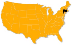 Map of the USA with the flag pointing to New Jersey